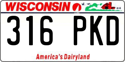 WI license plate 316PKD