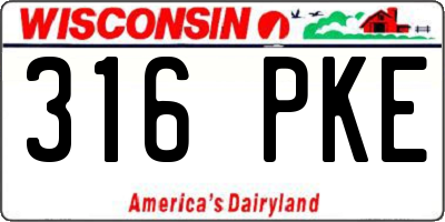 WI license plate 316PKE