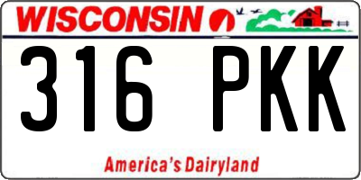 WI license plate 316PKK