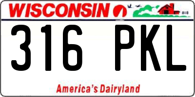 WI license plate 316PKL