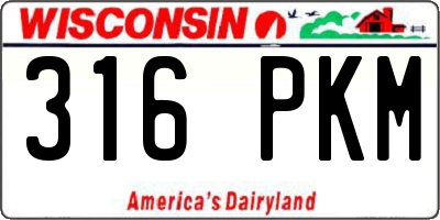 WI license plate 316PKM