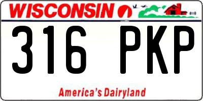WI license plate 316PKP