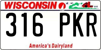 WI license plate 316PKR