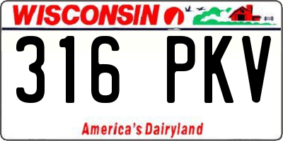 WI license plate 316PKV