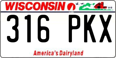 WI license plate 316PKX