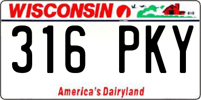 WI license plate 316PKY