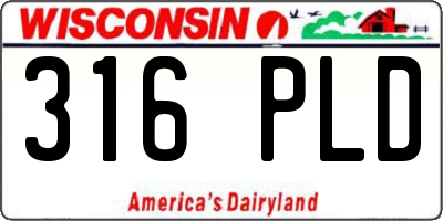 WI license plate 316PLD