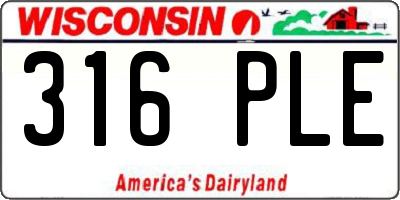 WI license plate 316PLE