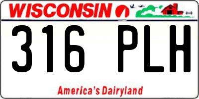 WI license plate 316PLH