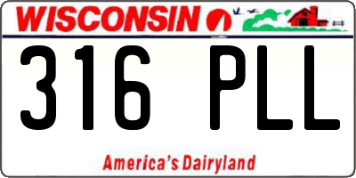 WI license plate 316PLL