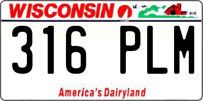 WI license plate 316PLM