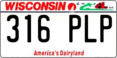 WI license plate 316PLP
