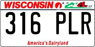 WI license plate 316PLR