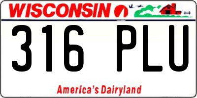 WI license plate 316PLU