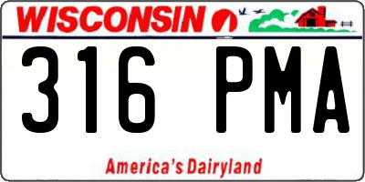 WI license plate 316PMA