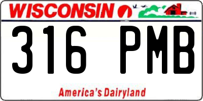 WI license plate 316PMB