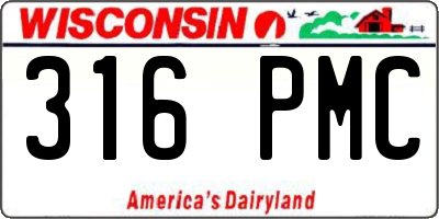 WI license plate 316PMC