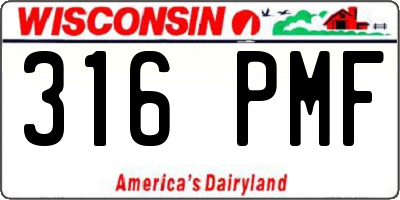 WI license plate 316PMF
