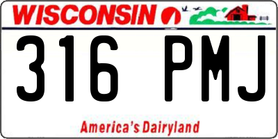 WI license plate 316PMJ