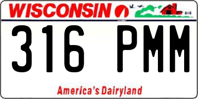 WI license plate 316PMM