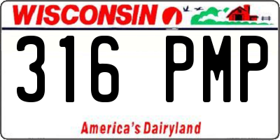 WI license plate 316PMP