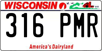 WI license plate 316PMR