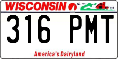 WI license plate 316PMT
