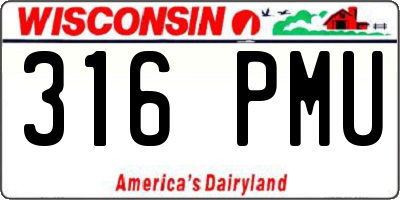 WI license plate 316PMU
