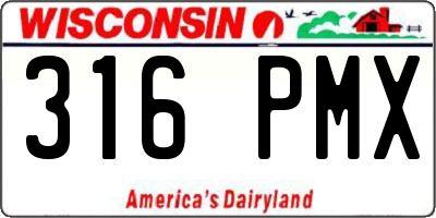 WI license plate 316PMX