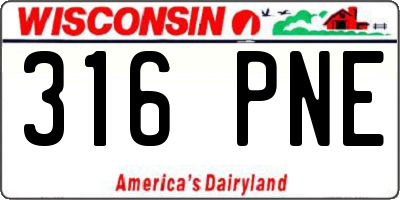 WI license plate 316PNE