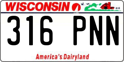 WI license plate 316PNN