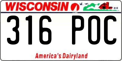 WI license plate 316POC