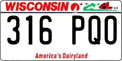 WI license plate 316PQO
