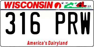WI license plate 316PRW