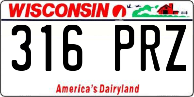 WI license plate 316PRZ