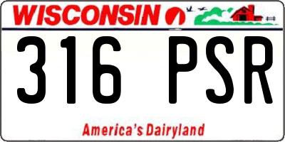 WI license plate 316PSR