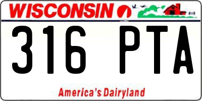 WI license plate 316PTA