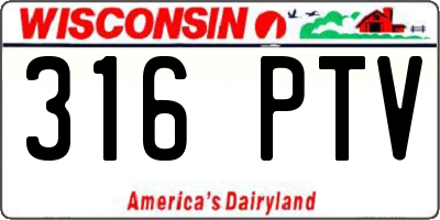WI license plate 316PTV