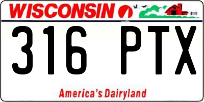WI license plate 316PTX