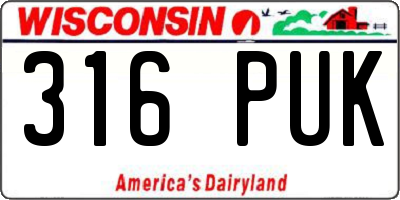 WI license plate 316PUK