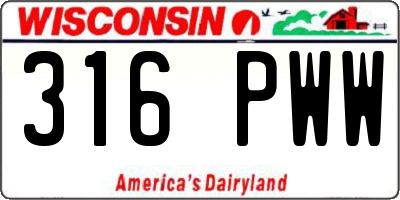 WI license plate 316PWW