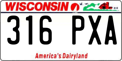 WI license plate 316PXA