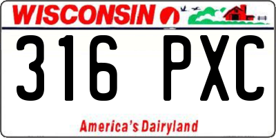 WI license plate 316PXC