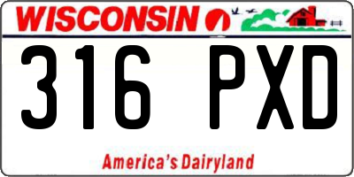 WI license plate 316PXD