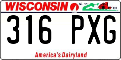 WI license plate 316PXG