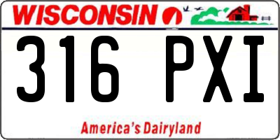 WI license plate 316PXI