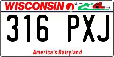 WI license plate 316PXJ