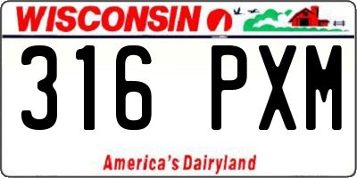WI license plate 316PXM