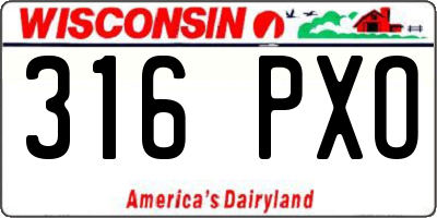 WI license plate 316PXO