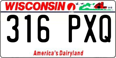 WI license plate 316PXQ